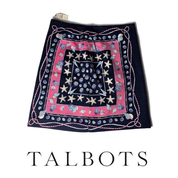 Talbots Dresses & Skirts - TALBOTS Petites Navy Blue Pink & White Shell Print